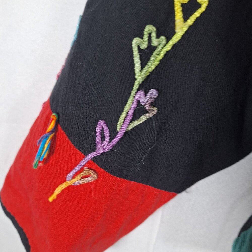 Vintage Multi Color Stitched Womens Jacket Cottagecore Cozy Shabby Chic - Picture 4 of 7